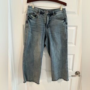 Judy Blue Wide Leg Cropped Jeans Blue Size 14W